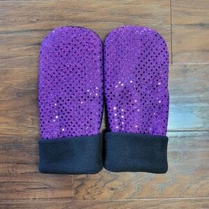 Purple Sparkle Winter Fleece Mittens